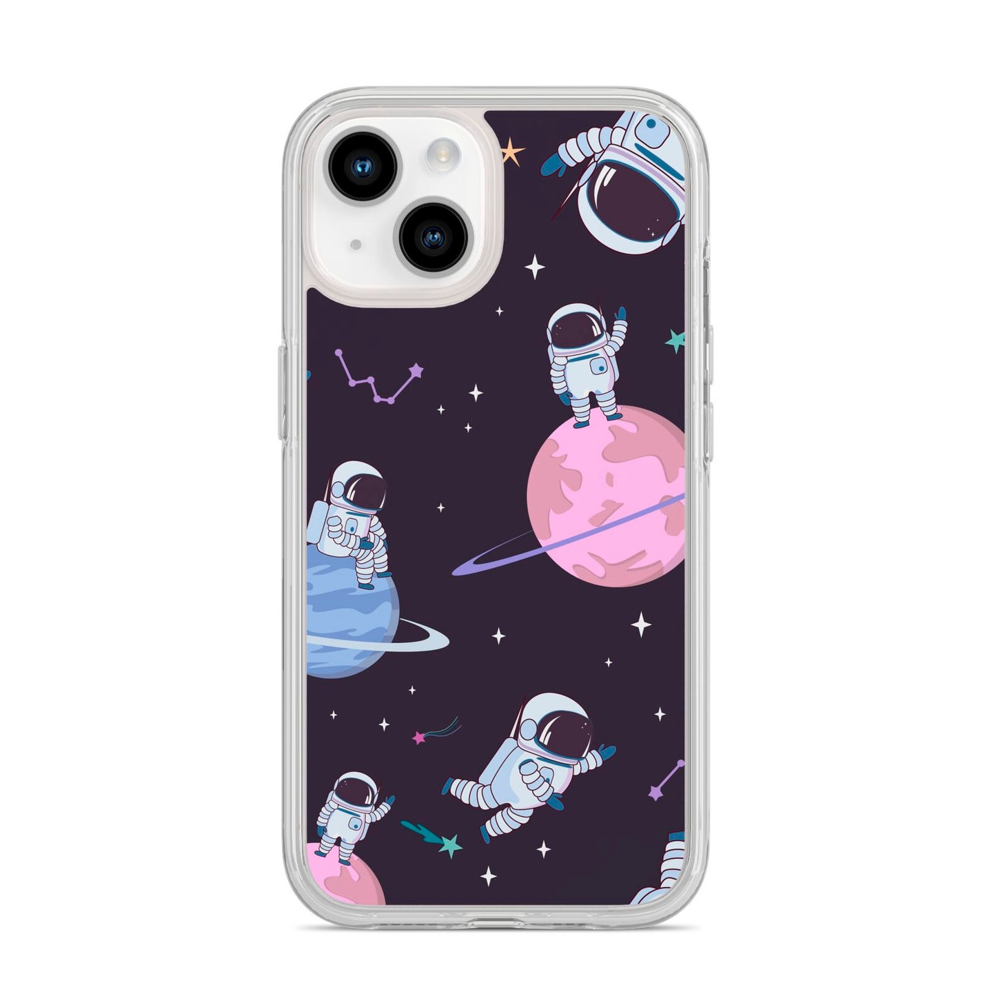 Pastel Hue Space Scene iPhone 14 Clear Tough Case Starlight