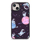 Pastel Hue Space Scene iPhone 14 Plus Black Impact Case on Silver phone