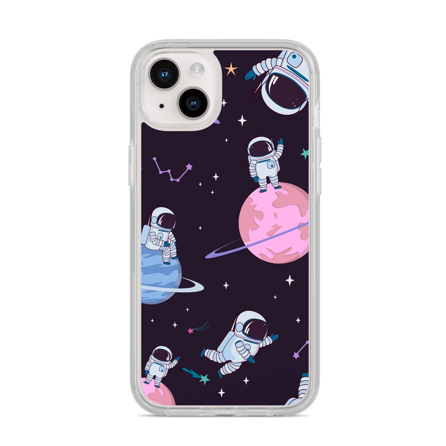 Pastel Hue Space Scene iPhone 14 Plus Clear Tough Case Starlight