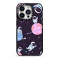 Pastel Hue Space Scene iPhone 14 Pro Black Impact Case on Silver phone