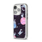 Pastel Hue Space Scene iPhone 14 Pro Clear Tough Case Silver Angled Image