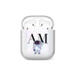 Pastel Marble Ink Astronaut Initials AirPods Case