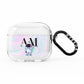 Pastel Marble Ink Astronaut Initials AirPods Clear Case 3rd Gen