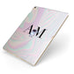 Pastel Marble Ink Astronaut Initials Apple iPad Case on Gold iPad Side View