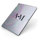 Pastel Marble Ink Astronaut Initials Apple iPad Case on Grey iPad Side View