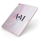 Pastel Marble Ink Astronaut Initials Apple iPad Case on Rose Gold iPad Side View