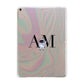 Pastel Marble Ink Astronaut Initials Apple iPad Gold Case