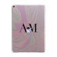 Pastel Marble Ink Astronaut Initials Apple iPad Rose Gold Case