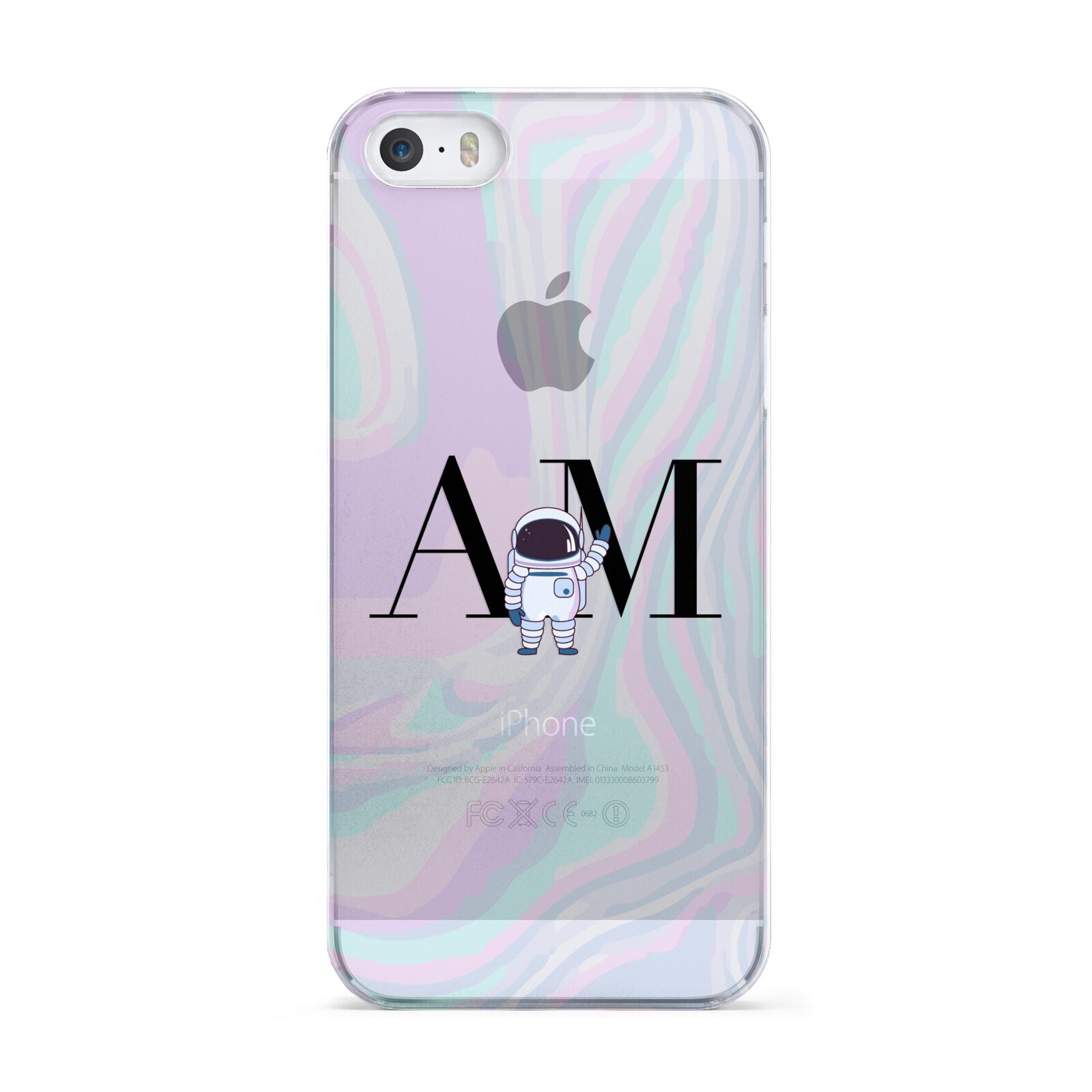 Pastel Marble Ink Astronaut Initials Apple iPhone 5 Case