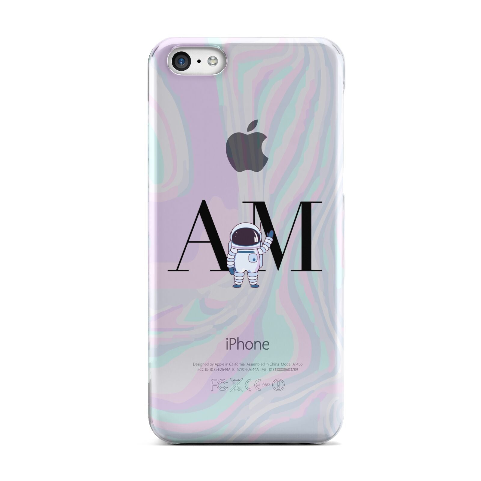 Pastel Marble Ink Astronaut Initials Apple iPhone 5c Case