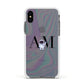 Pastel Marble Ink Astronaut Initials Apple iPhone Xs Impact Case White Edge on Black Phone