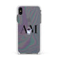 Pastel Marble Ink Astronaut Initials Apple iPhone Xs Max Impact Case White Edge on Black Phone