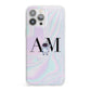 Pastel Marble Ink Astronaut Initials iPhone 13 Pro Max Clear Bumper Case
