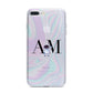 Pastel Marble Ink Astronaut Initials iPhone 7 Plus Bumper Case on Silver iPhone
