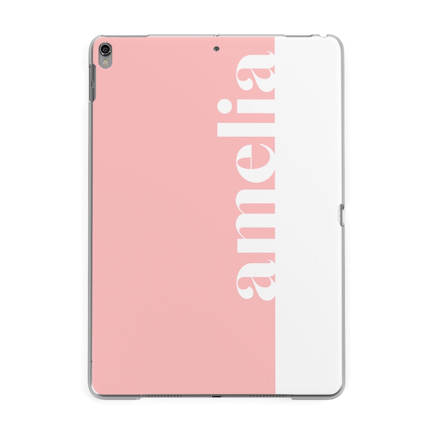 Pastel Pink Personalised Name Apple iPad Grey Case