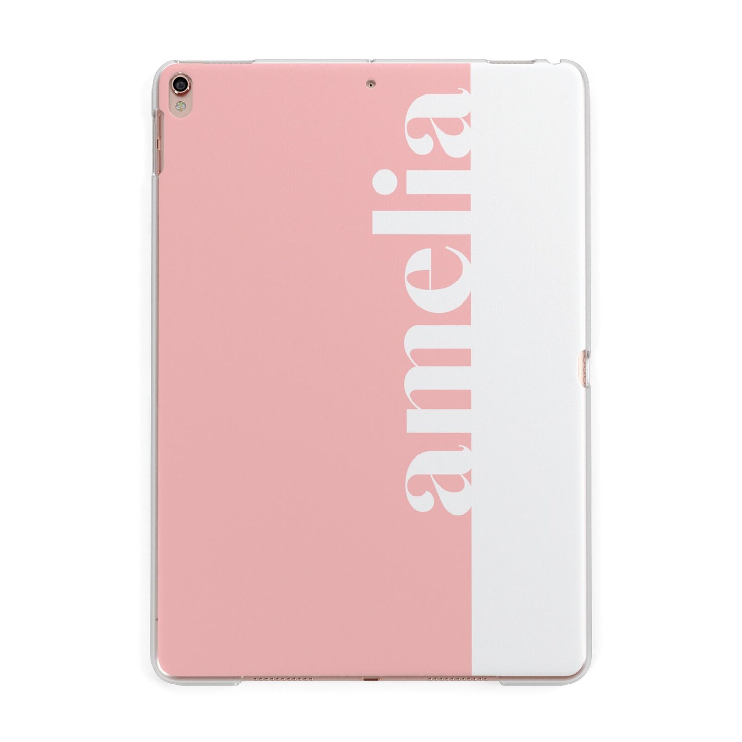 Pastel Pink Personalised Name Apple iPad Rose Gold Case