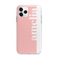 Pastel Pink Personalised Name Apple iPhone 11 Pro Max in Silver with Bumper Case