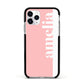 Pastel Pink Personalised Name Apple iPhone 11 Pro in Silver with Black Impact Case