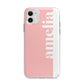 Pastel Pink Personalised Name Apple iPhone 11 in White with Bumper Case