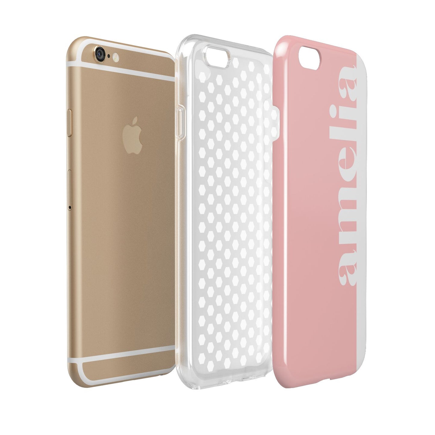 Pastel Pink Personalised Name Apple iPhone 6 3D Tough Case Expanded view
