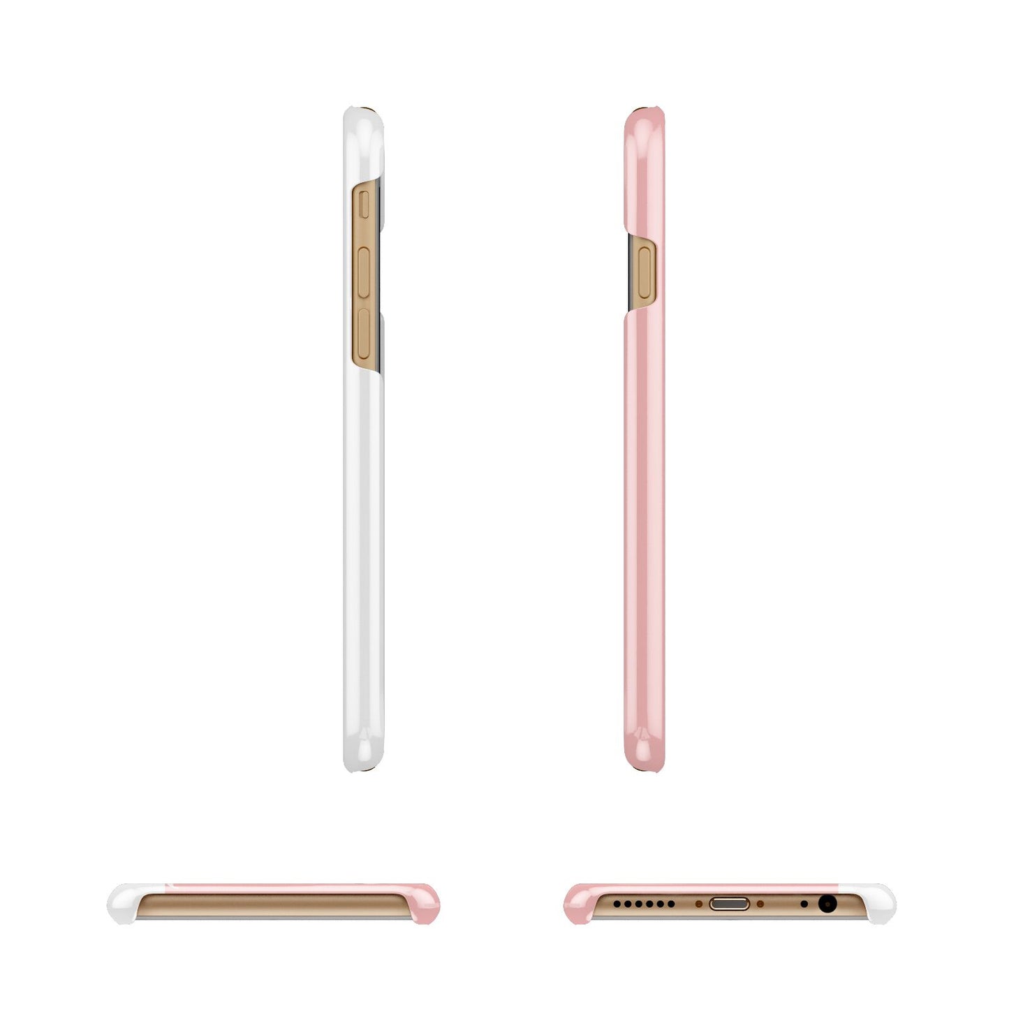 Pastel Pink Personalised Name Apple iPhone 6 3D Wrap Snap Case Angled Images