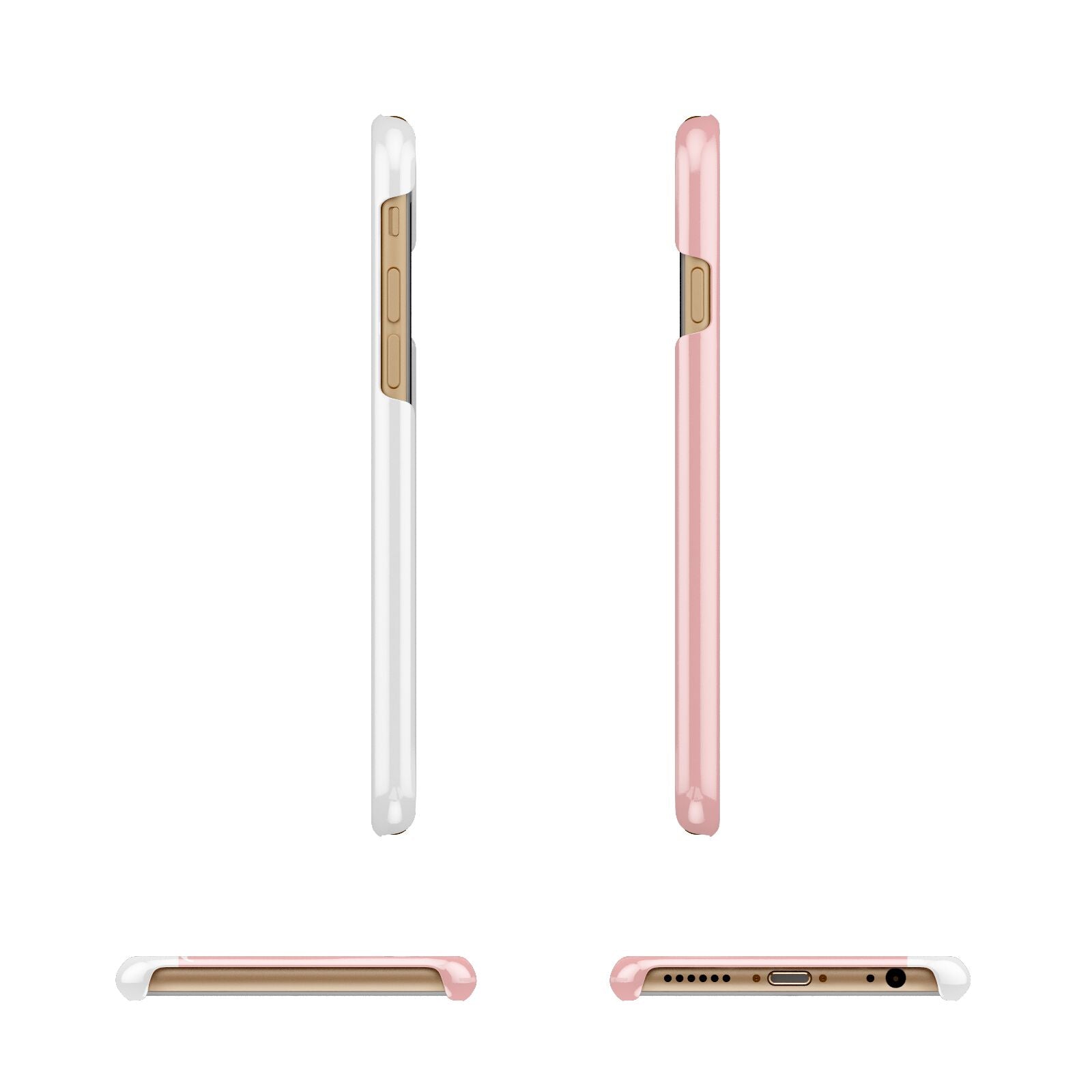 Pastel Pink Personalised Name Apple iPhone 6 3D Wrap Snap Case Angled Images