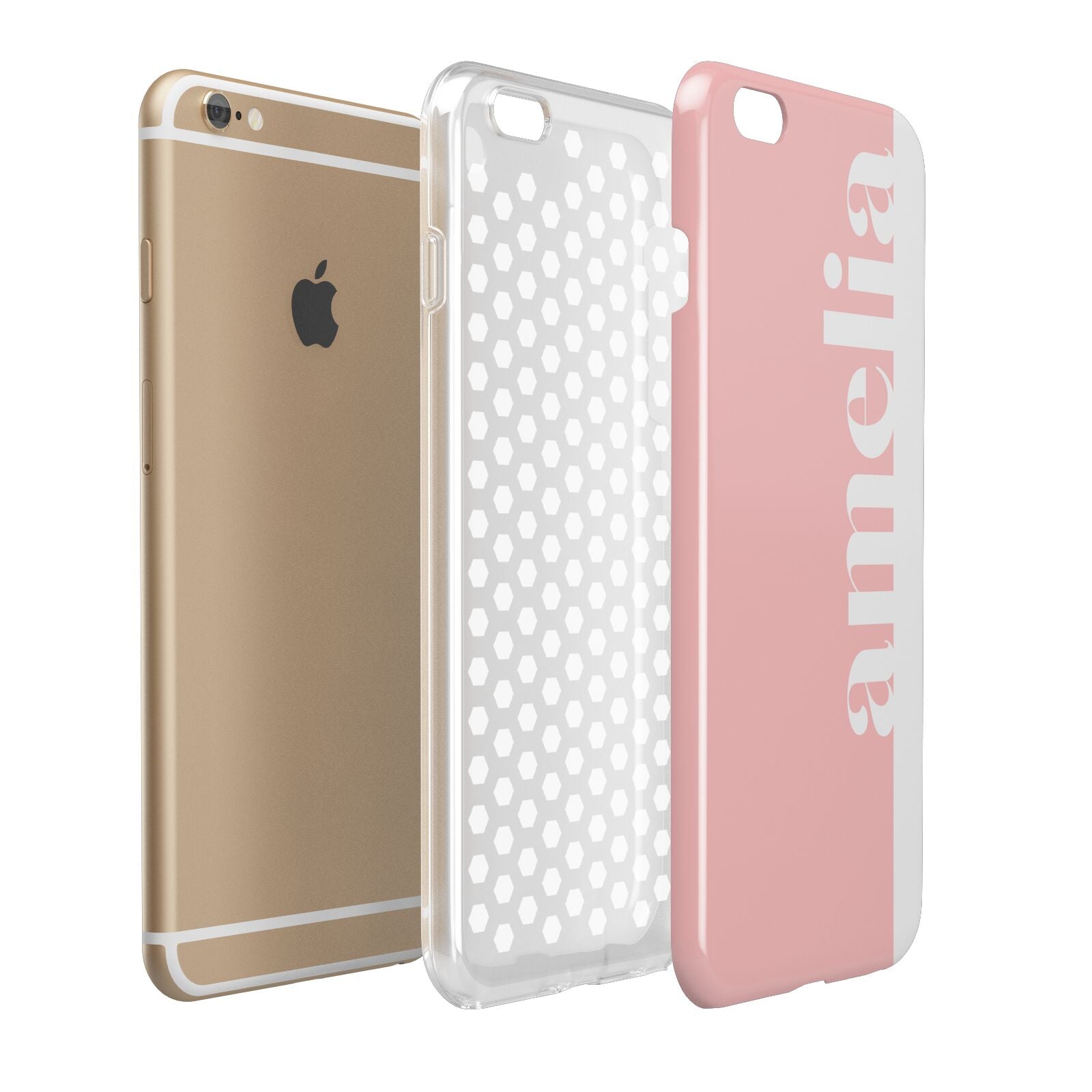 Pastel Pink Personalised Name Apple iPhone 6 Plus 3D Tough Case Expand Detail Image