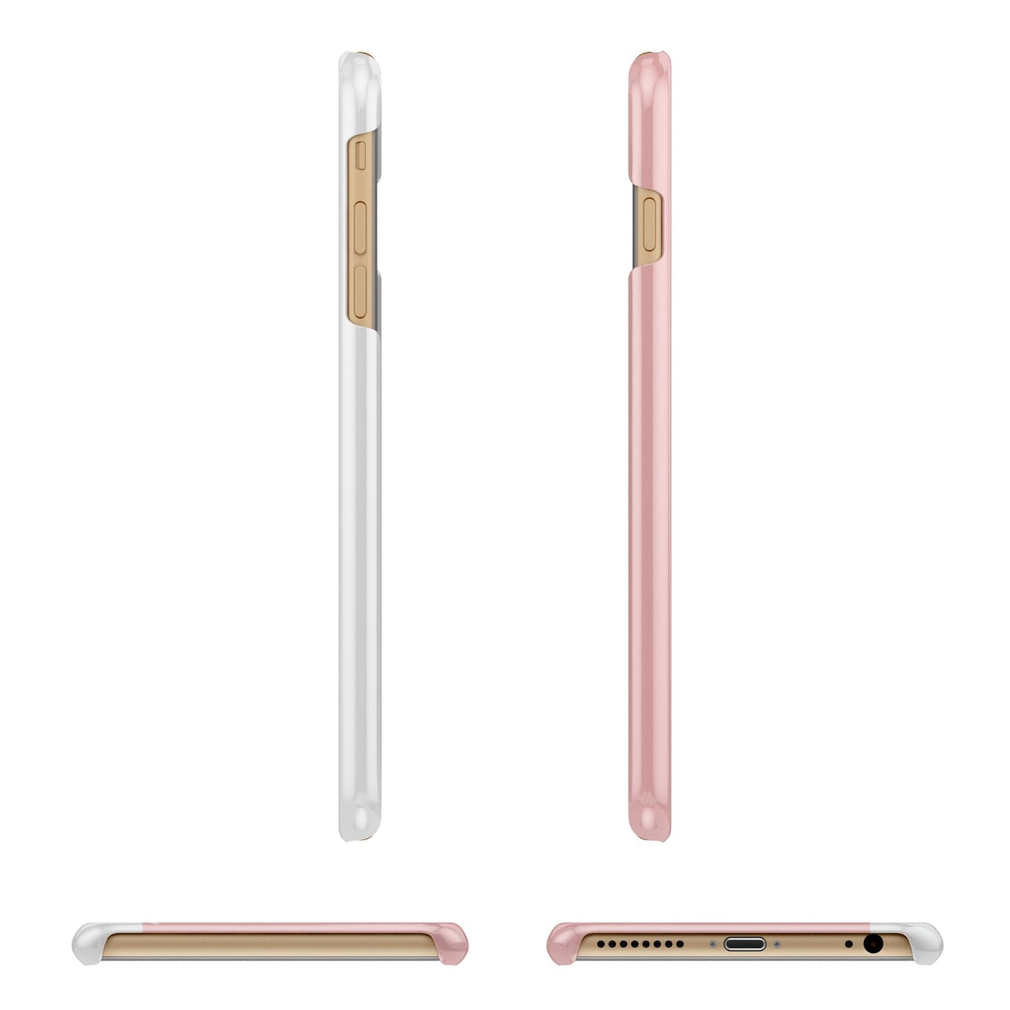 Pastel Pink Personalised Name Apple iPhone 6 Plus 3D Wrap Snap Case Angled Images