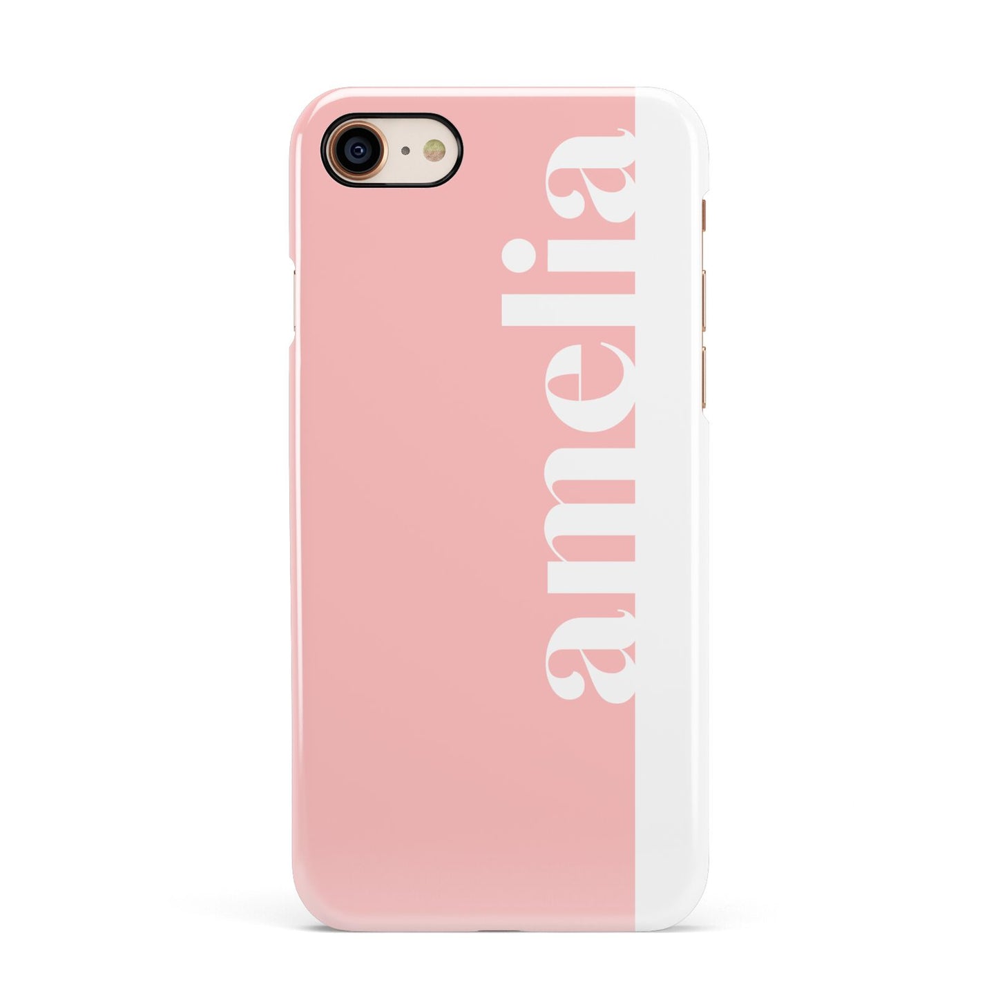 Pastel Pink Personalised Name Apple iPhone 7 8 3D Snap Case