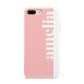 Pastel Pink Personalised Name Apple iPhone 7 8 Plus 3D Tough Case