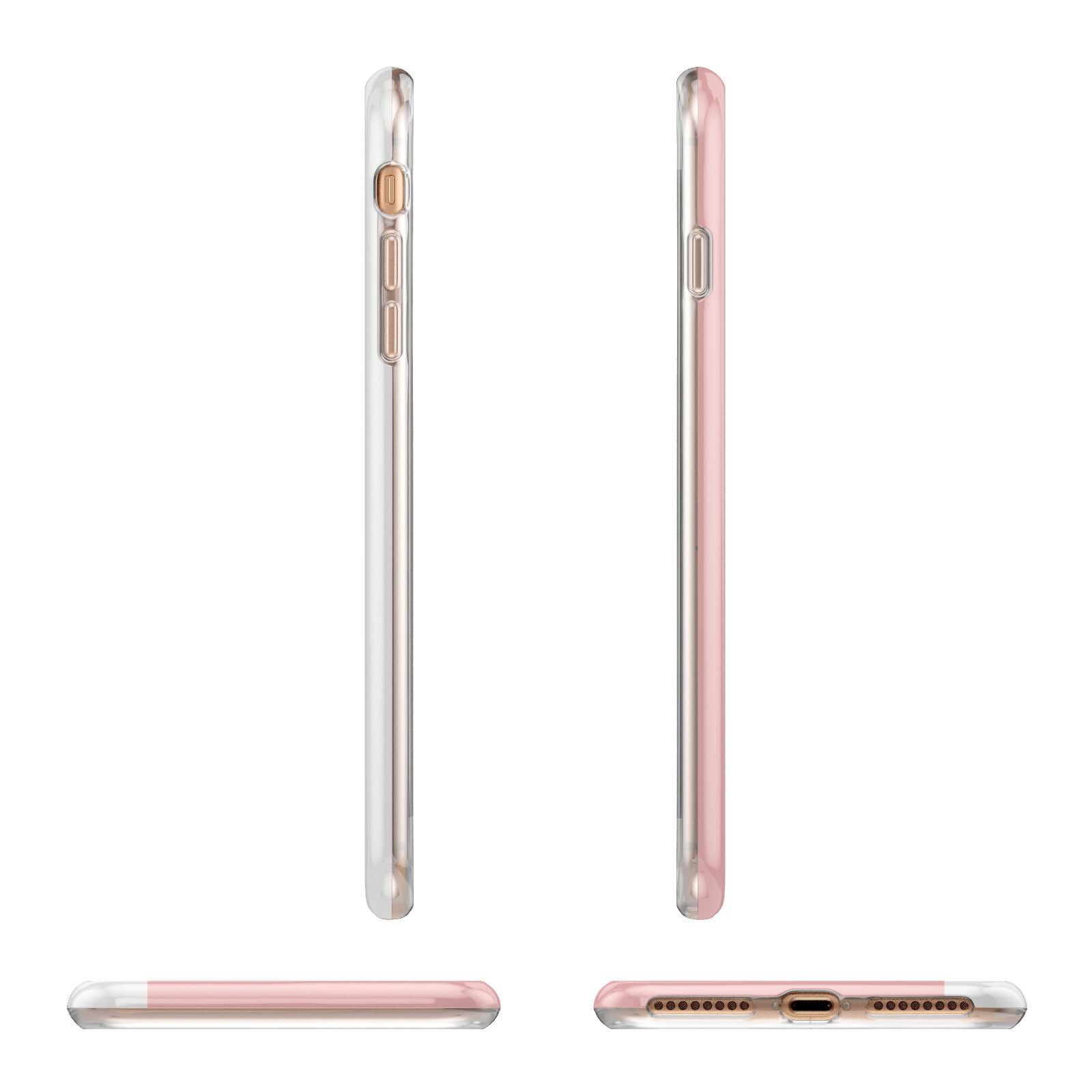 Pastel Pink Personalised Name Apple iPhone 7 8 Plus 3D Wrap Tough Case Alternative Image Angles