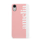 Pastel Pink Personalised Name Apple iPhone XR White 3D Snap Case