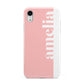 Pastel Pink Personalised Name Apple iPhone XR White 3D Tough Case