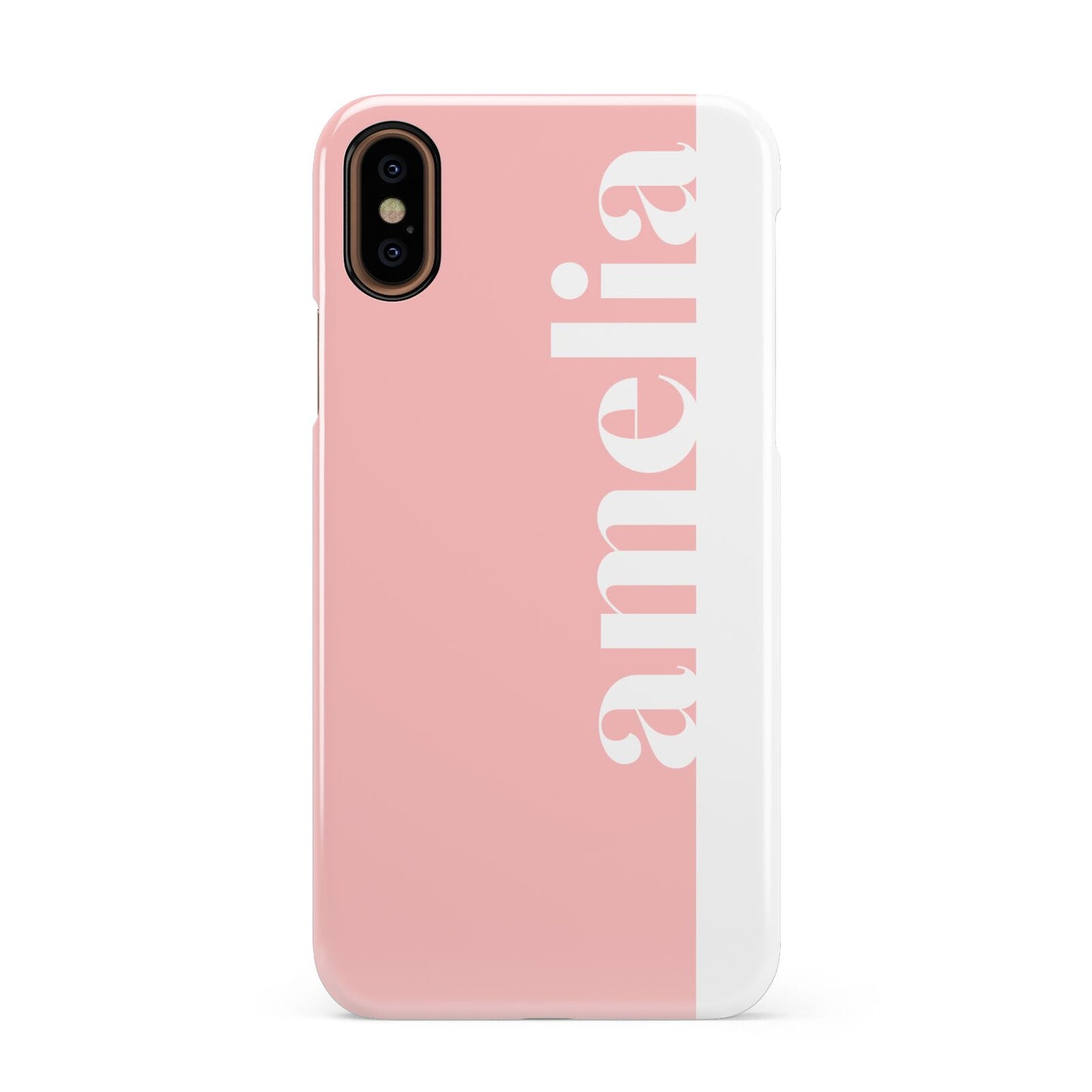 Pastel Pink Personalised Name Apple iPhone XS 3D Snap Case