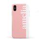 Pastel Pink Personalised Name Apple iPhone XS 3D Tough