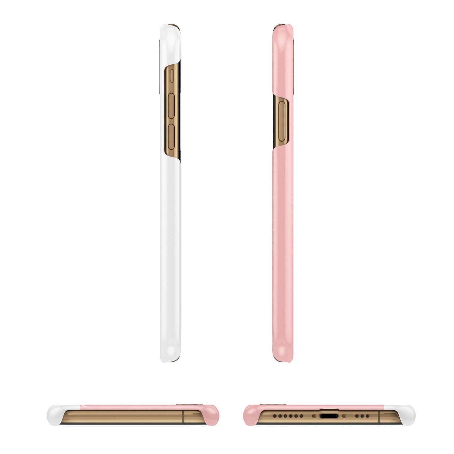 Pastel Pink Personalised Name Apple iPhone Xs 3D Wrap Snap Case Angled Images