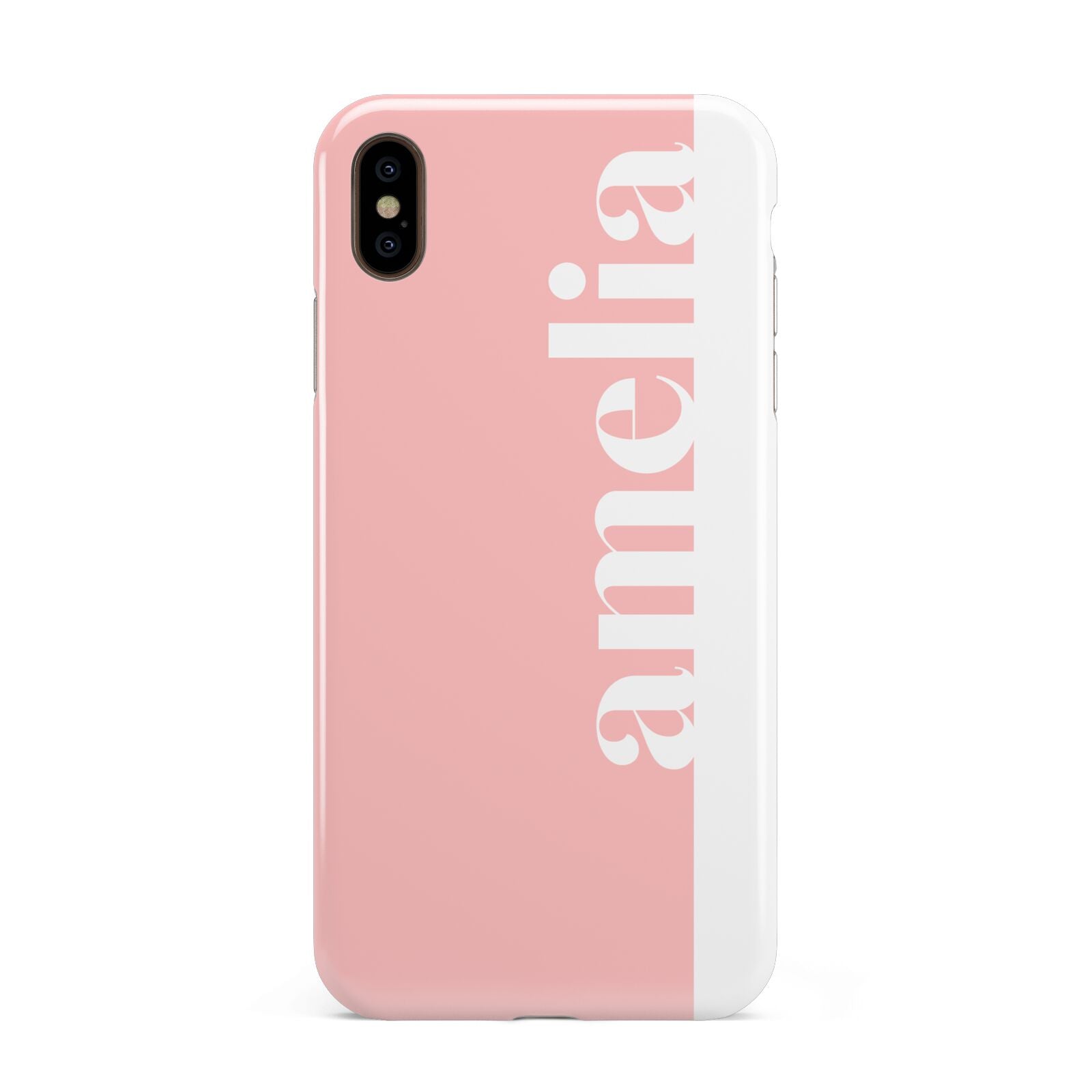 Pastel Pink Personalised Name Apple iPhone Xs Max 3D Tough Case