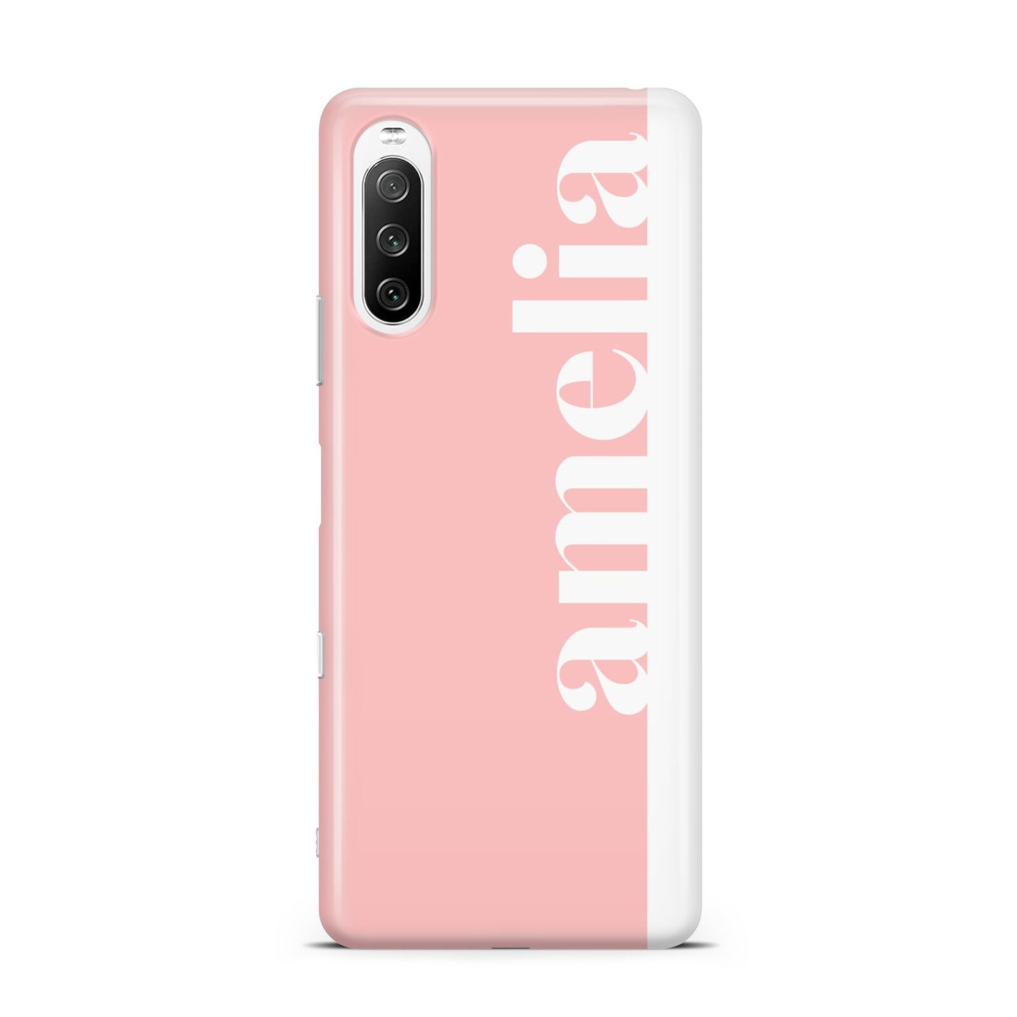 Pastel Pink Personalised Name Sony Xperia 10 III Case