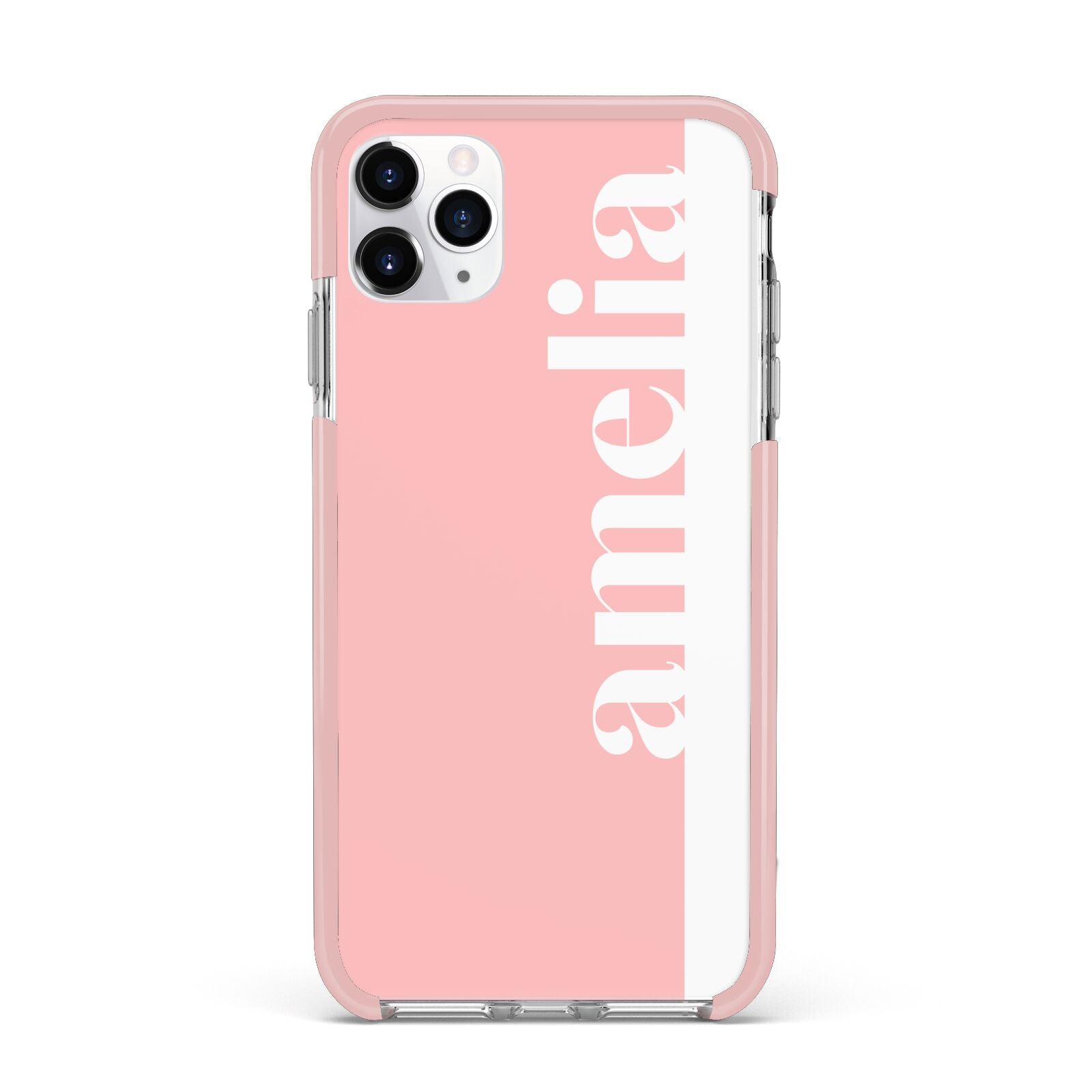 Pastel Pink Personalised Name iPhone 11 Pro Max Impact Pink Edge Case
