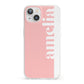 Pastel Pink Personalised Name iPhone 13 Clear Bumper Case