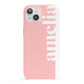 Pastel Pink Personalised Name iPhone 13 Full Wrap 3D Snap Case