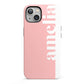 Pastel Pink Personalised Name iPhone 13 Full Wrap 3D Tough Case