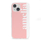 Pastel Pink Personalised Name iPhone 13 Mini Clear Bumper Case