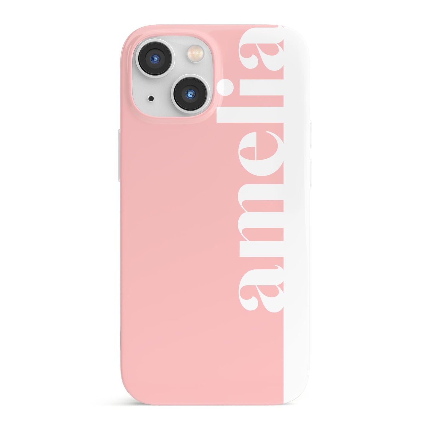 Pastel Pink Personalised Name iPhone 13 Mini Full Wrap 3D Snap Case