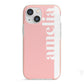 Pastel Pink Personalised Name iPhone 13 Mini TPU Impact Case with Pink Edges