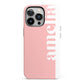 Pastel Pink Personalised Name iPhone 13 Pro Full Wrap 3D Tough Case