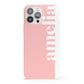 Pastel Pink Personalised Name iPhone 13 Pro Max Full Wrap 3D Snap Case