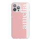 Pastel Pink Personalised Name iPhone 13 Pro Max TPU Impact Case with White Edges
