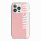 Pastel Pink Personalised Name iPhone 13 Pro TPU Impact Case with Pink Edges