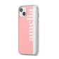 Pastel Pink Personalised Name iPhone 14 Plus Glitter Tough Case Starlight Angled Image